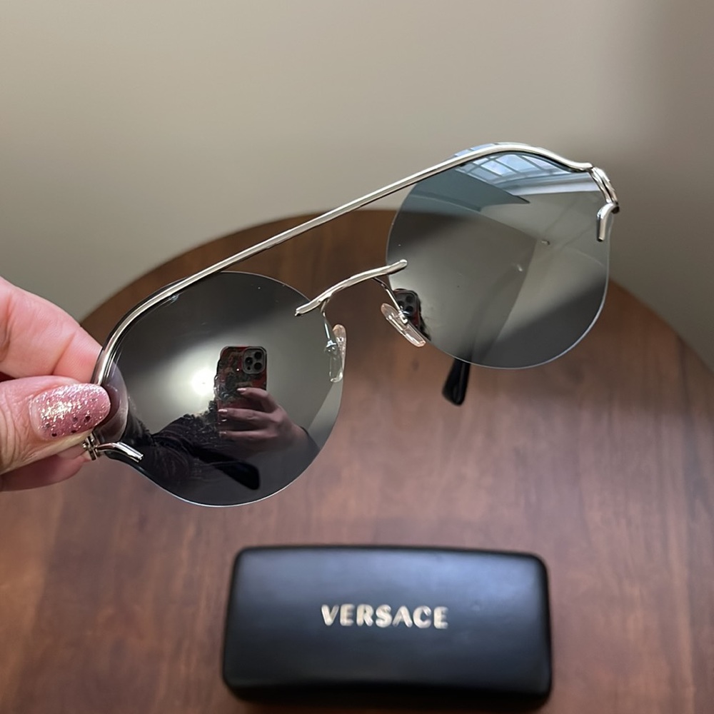 Versace Aviator Mirrored Sunglasses